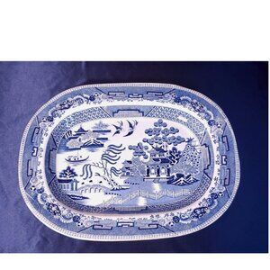 Antique Staffordshire Blue Willow Platter 1809-1834 Thomas & Benjamin Godwin